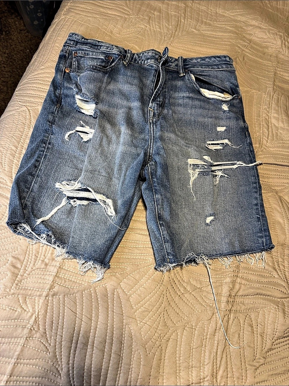 American Eagle AE ADistressed Denim Mom Shorts Distressed Denim Jean Shorts 32